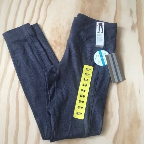 Mondetta Luxury Performance  Purple Grey Leggings women size S - Picture 4 of 15